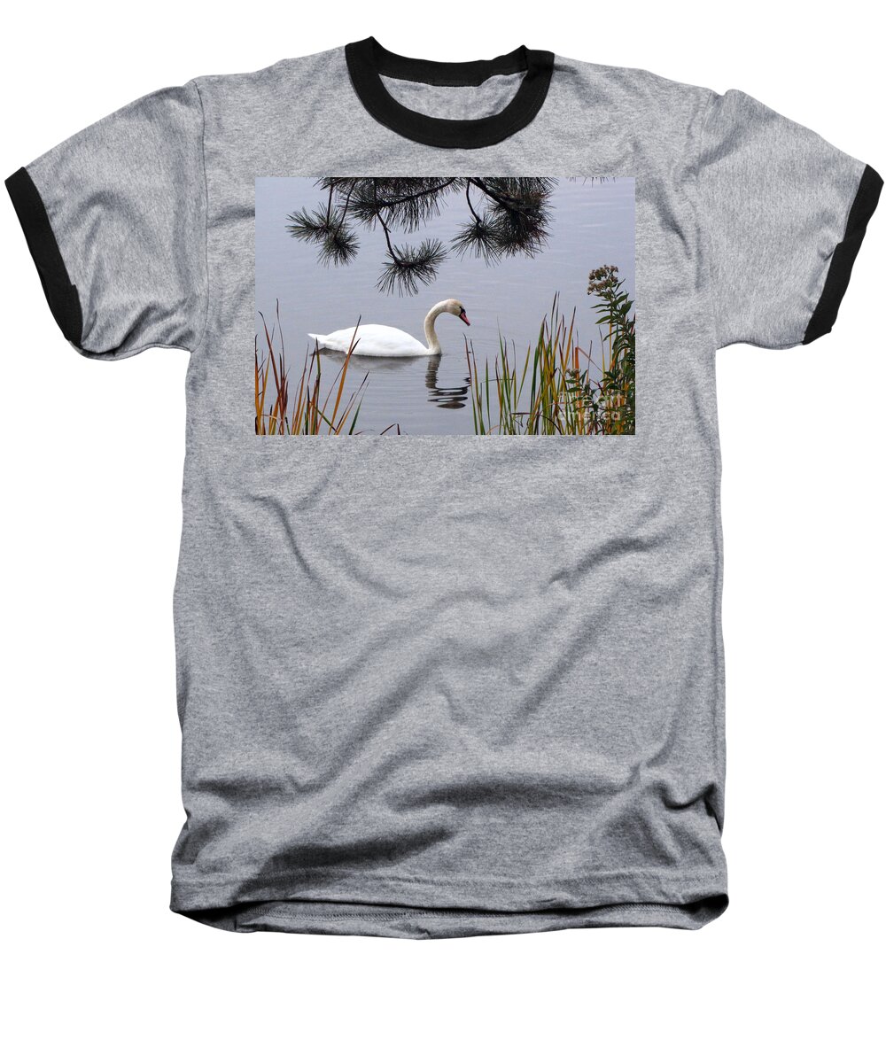 Geese Baseball T-Shirt featuring the photograph Feathered Friend Along The Shoreline by Cedric Hampton