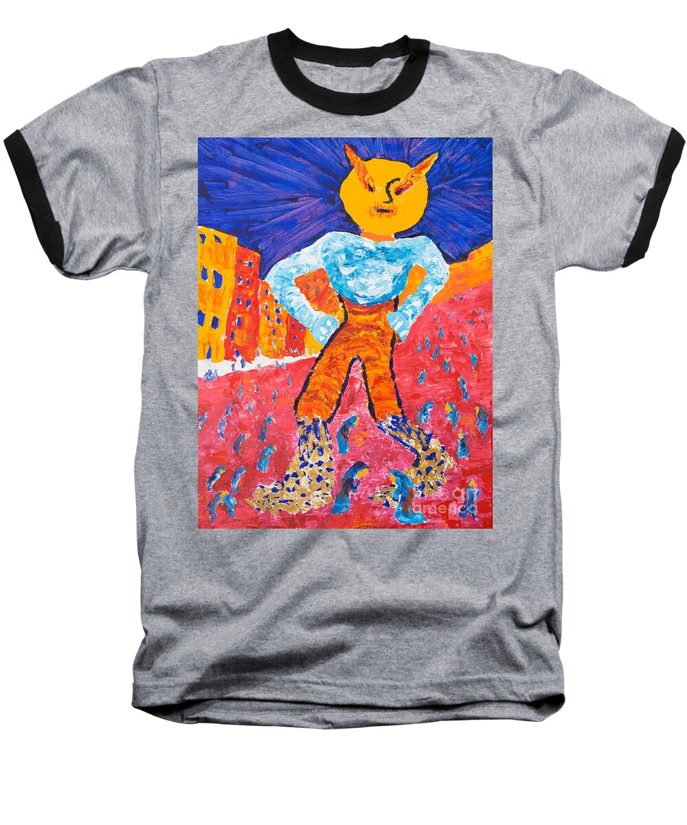 Jewish Art Baseball T-Shirt featuring the painting Feet of Clay by Walt Brodis