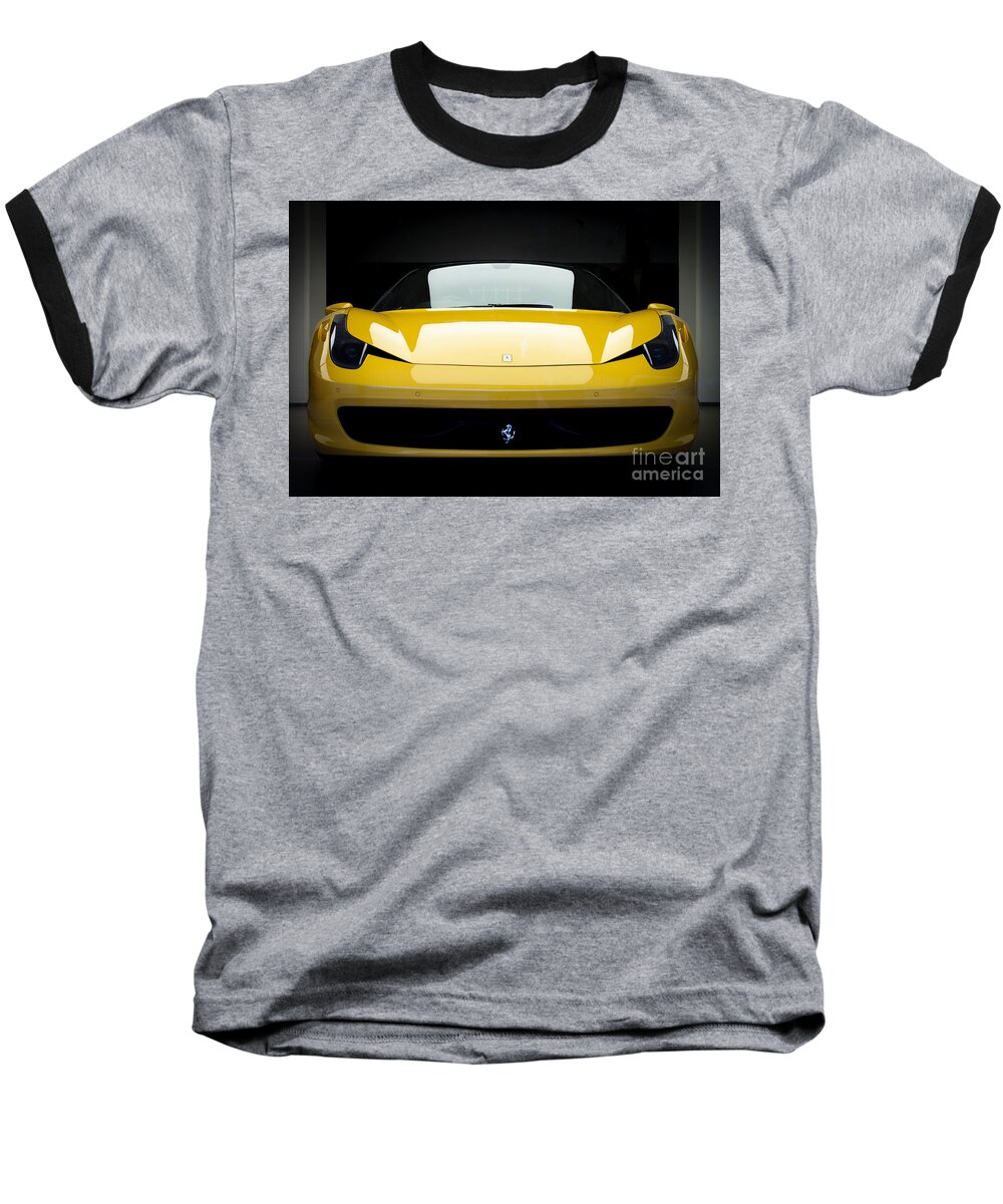 Yellow Baseball T-Shirt featuring the photograph Ferrari 458 by Matt Malloy