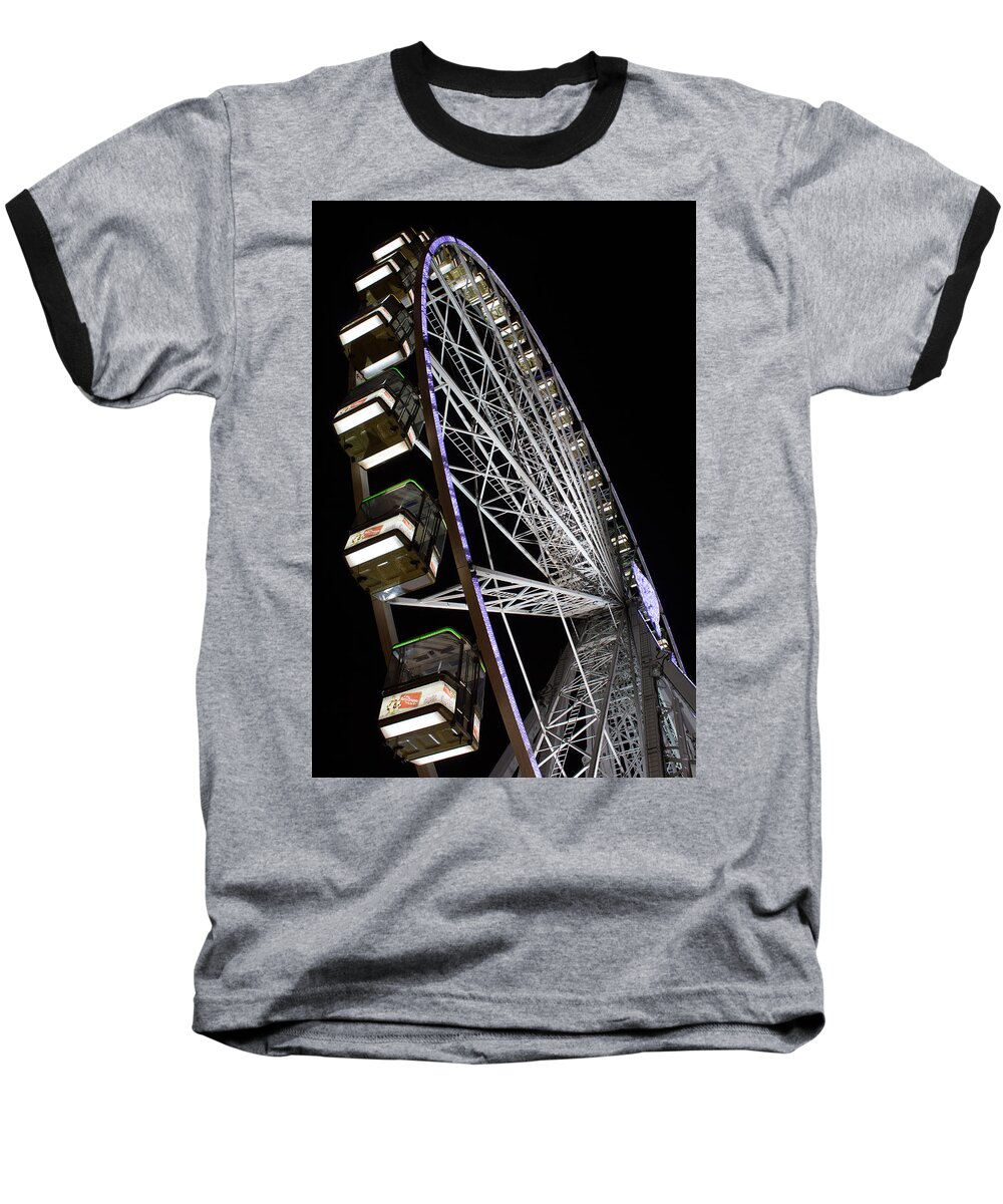December Baseball T-Shirt featuring the photograph Ferris Wheel at Night by Leah Palmer