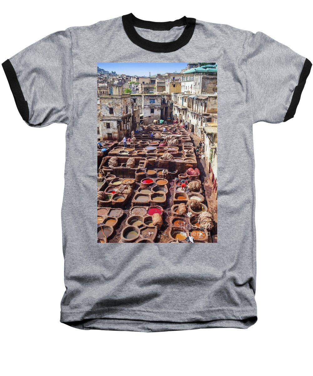 Africa Baseball T-Shirt featuring the photograph Fez tannery by Patricia Hofmeester