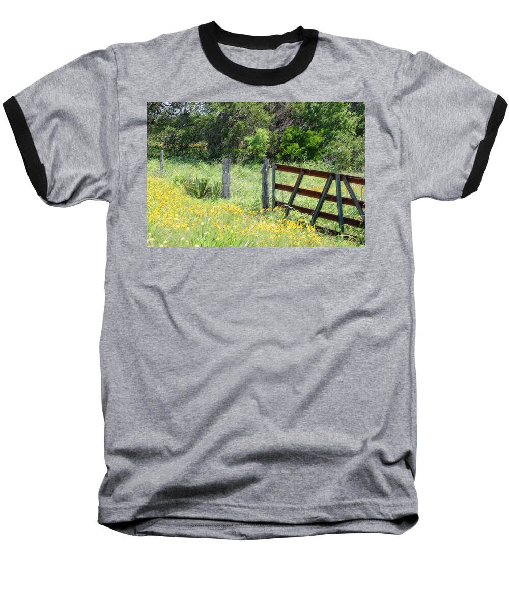 Fence Baseball T-Shirt featuring the photograph Field of Flowers 4 by Leticia Latocki