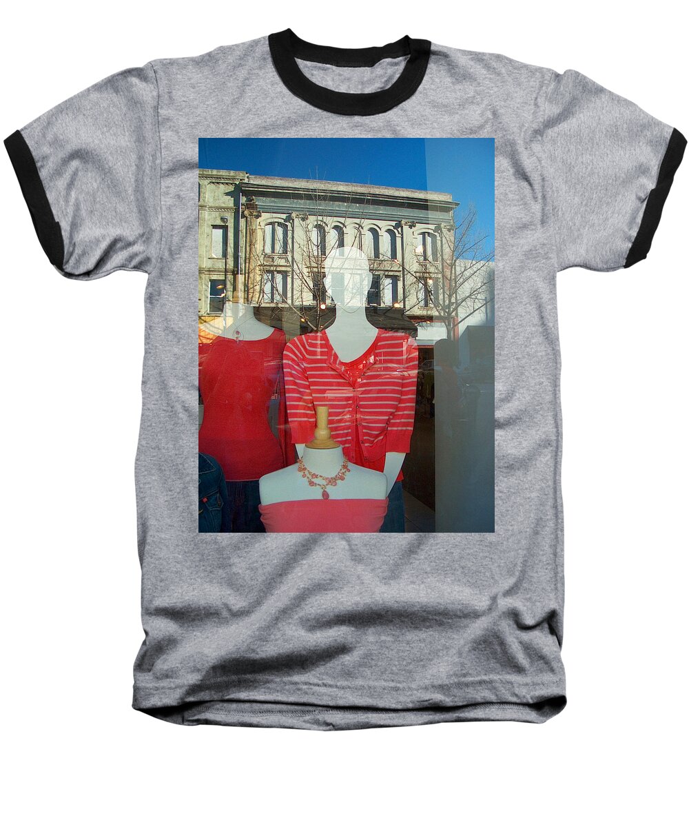 Figure Baseball T-Shirt featuring the photograph Figure in Window by Jan Marvin by Jan Marvin