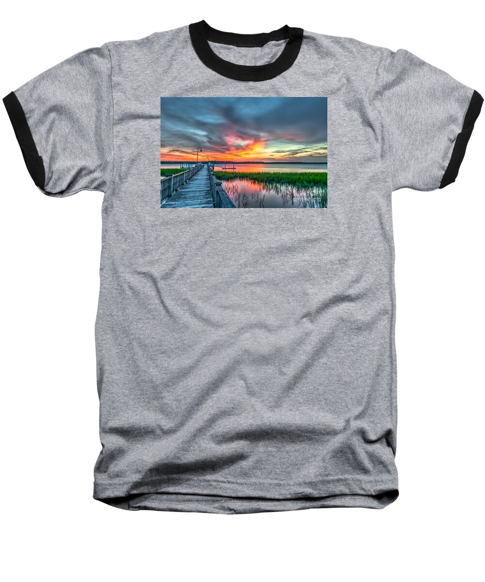 Sunset Baseball T-Shirt featuring the photograph Fire Light by Dale Powell