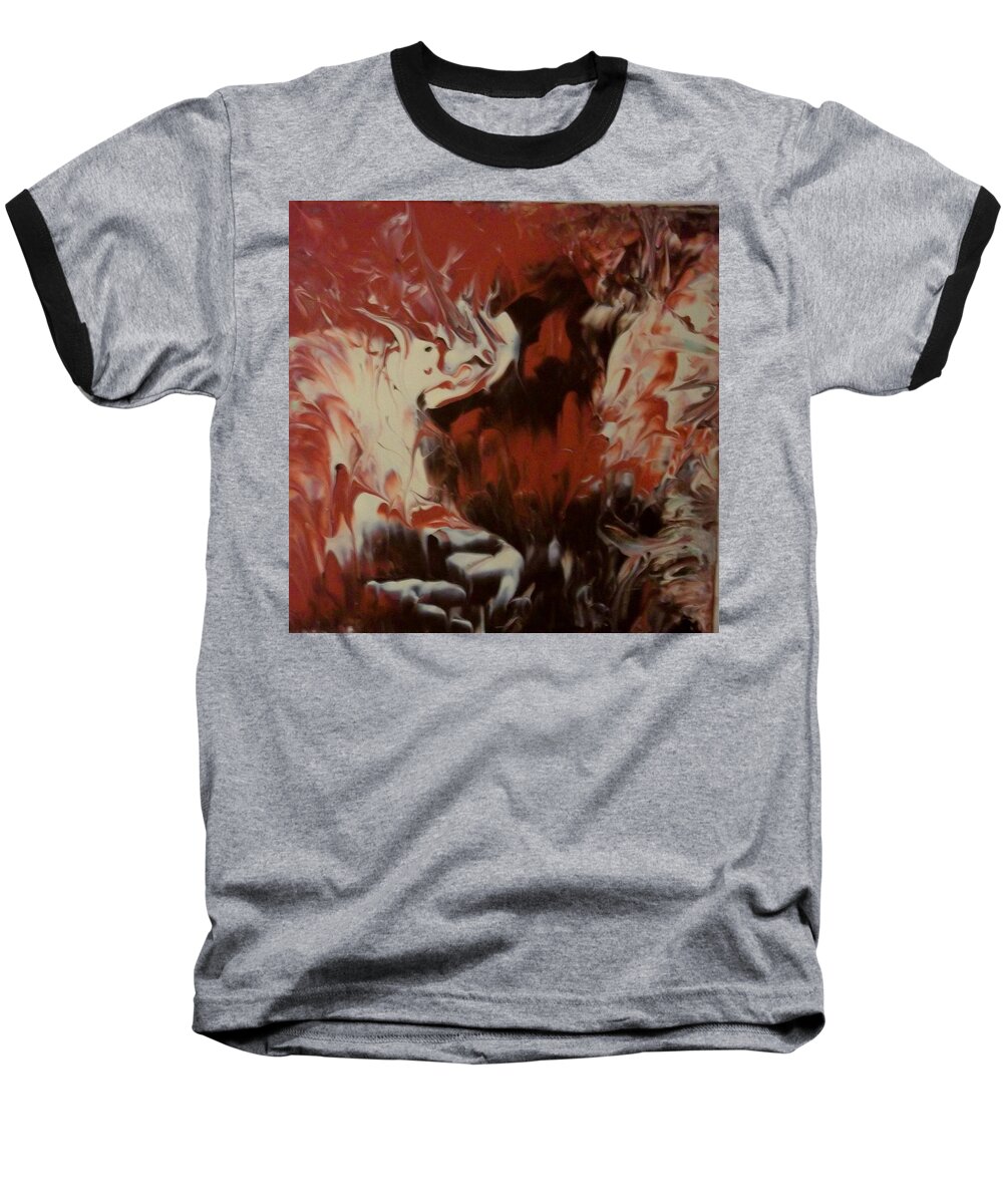 Abstract Baseball T-Shirt featuring the painting Firedance by Stephen King