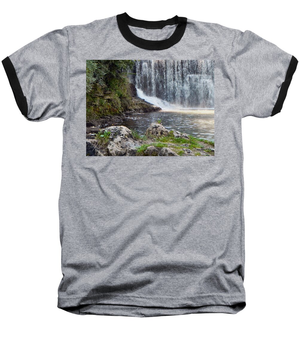 Waterfall Baseball T-Shirt featuring the photograph Fishing Hole by Deb Halloran