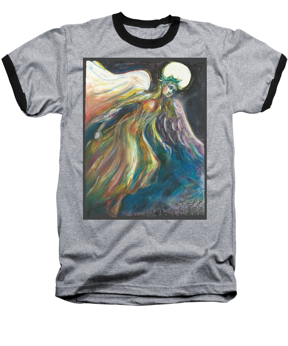 Flame Baseball T-Shirt featuring the drawing Flame by Melinda Dare Benfield