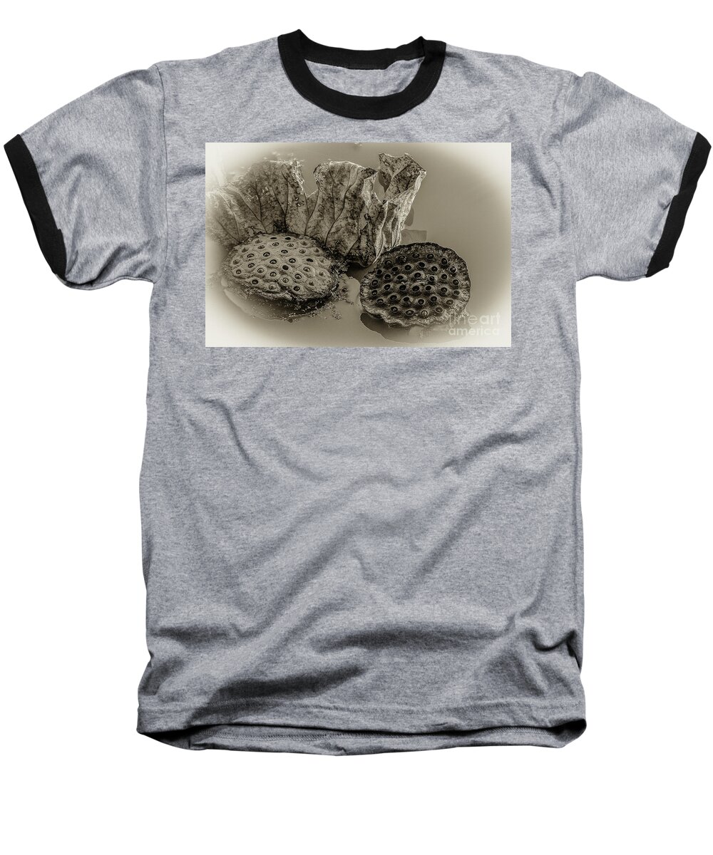 Circle Baseball T-Shirt featuring the photograph Floating Lotus Seed Pods 2 by Mary Carol Story