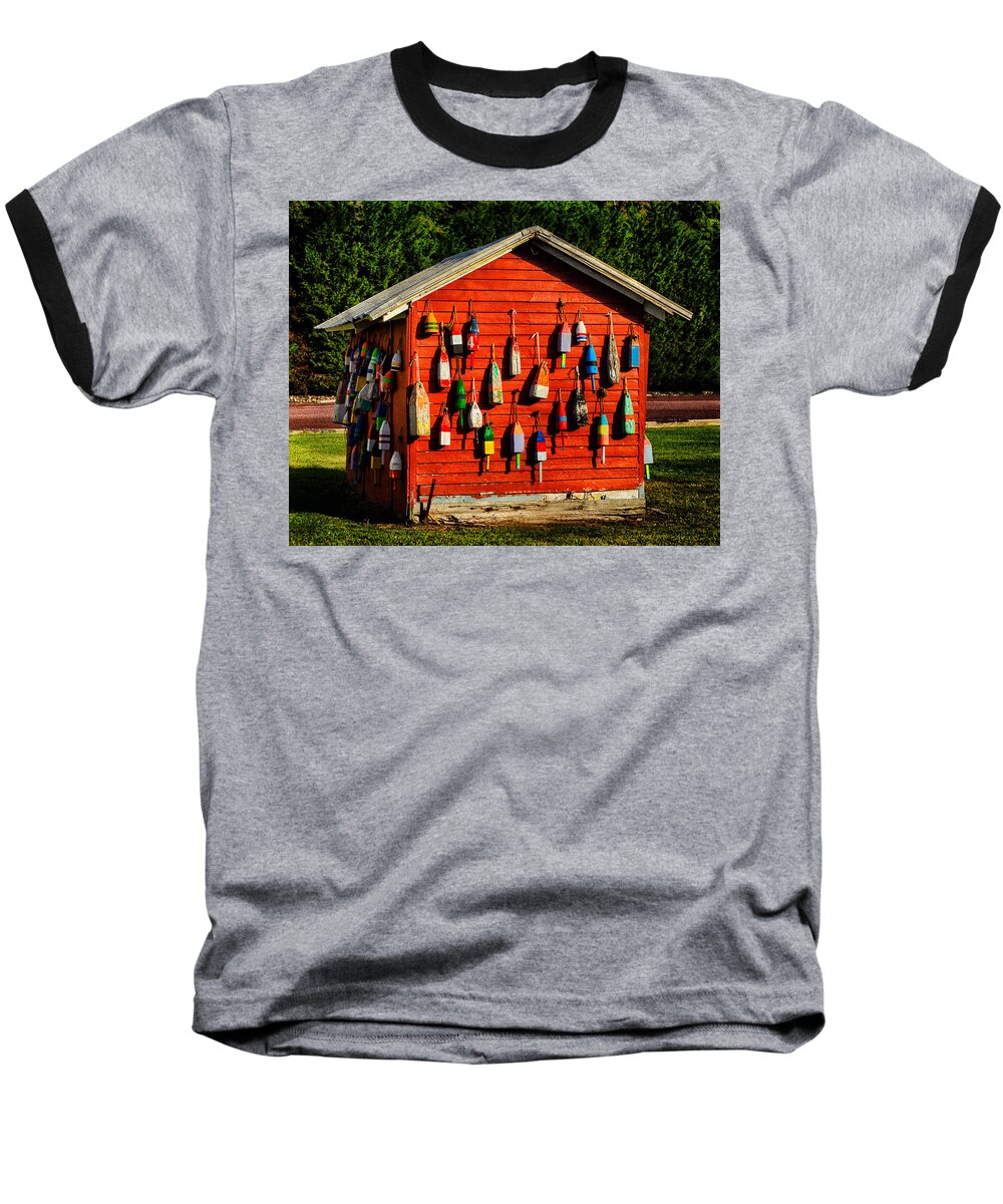 Float-ors Baseball T-Shirt featuring the photograph Floators Buoys and Floats by Bill Swartwout