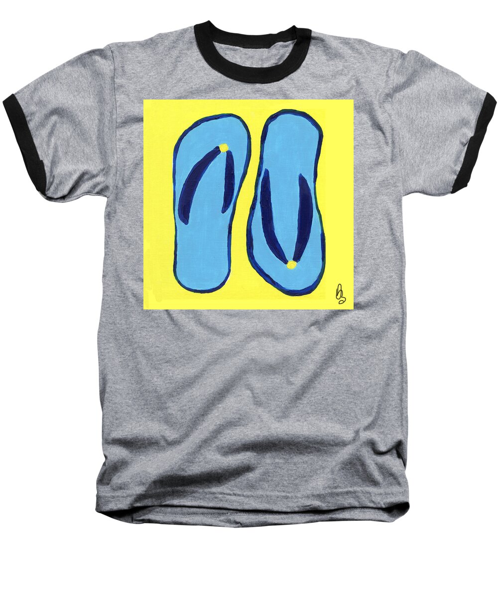 Flip Flop Baseball T-Shirt featuring the painting Flopped by Deborah Boyd