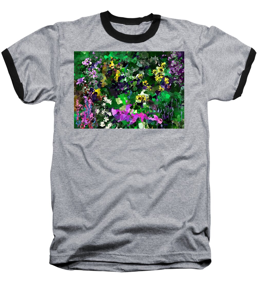 Fine Art Baseball T-Shirt featuring the digital art Flower Garden by David Lane