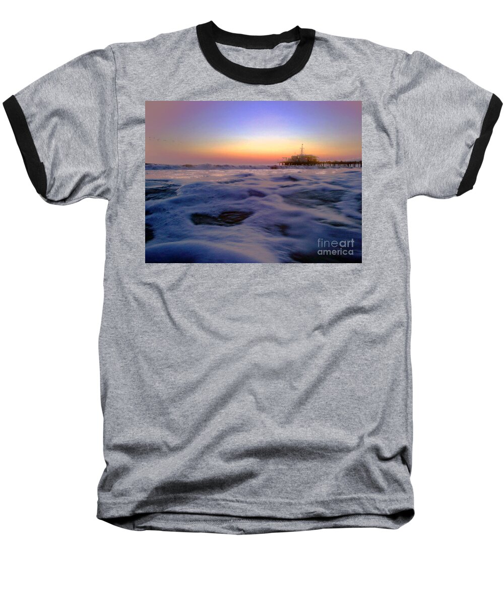 Ocean Baseball T-Shirt featuring the photograph Foamy Sea by Richard Omura