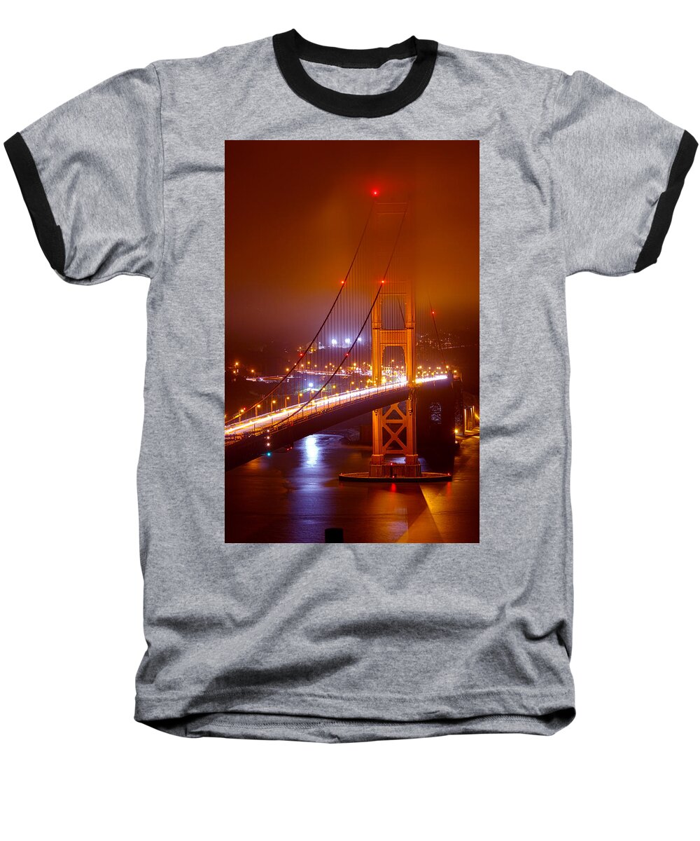 Golden Baseball T-Shirt featuring the photograph Foggy Golden Gate by Bryant Coffey