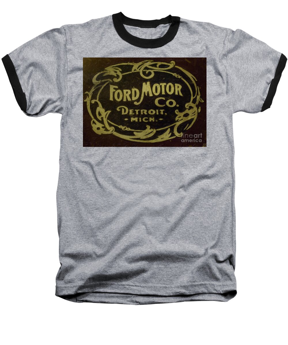 Ford Motor Company Baseball T-Shirt featuring the painting Ford Motor Company by David Millenheft