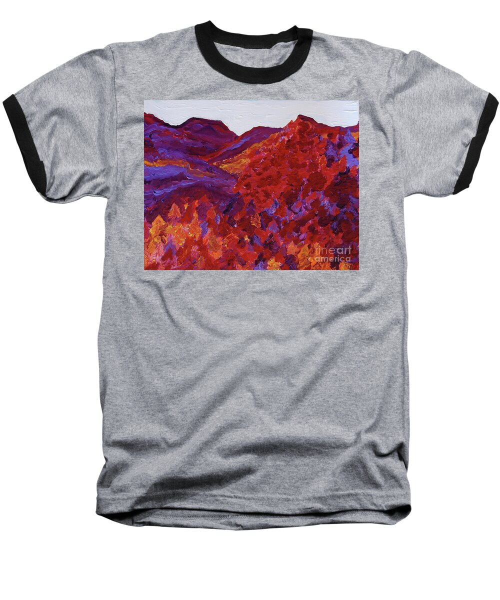 Landscape Baseball T-Shirt featuring the painting Forest Fantasy by jrr by First Star Art