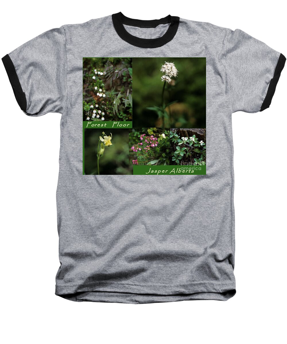 Wild Flowers Baseball T-Shirt featuring the photograph Forest Floor Collage by Sharon Elliott