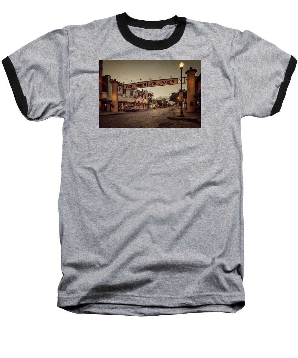 Stockyards Baseball T-Shirt featuring the photograph Fort Worth StockYards by Joan Carroll