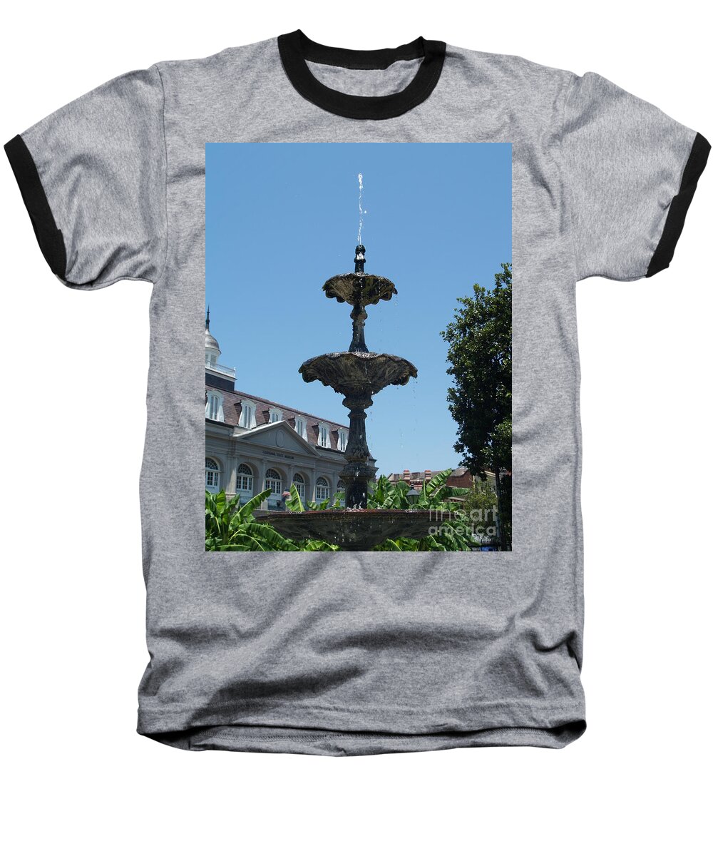 Fountain Baseball T-Shirt featuring the painting Fountain by Robin Pedrero