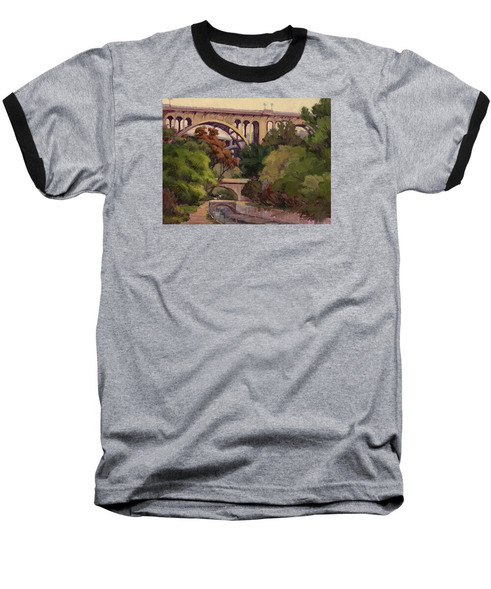Bridges Baseball T-Shirt featuring the painting Four Bridges by Jane Thorpe