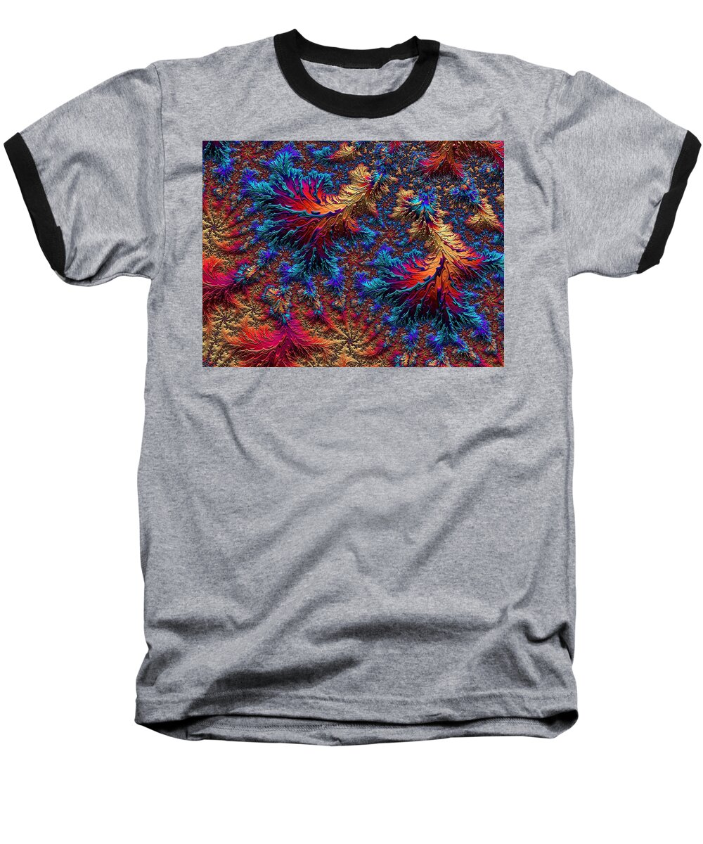 Surreal Baseball T-Shirt featuring the digital art Fractal Jewels Series - Beauty on Fire II by Susan Maxwell Schmidt