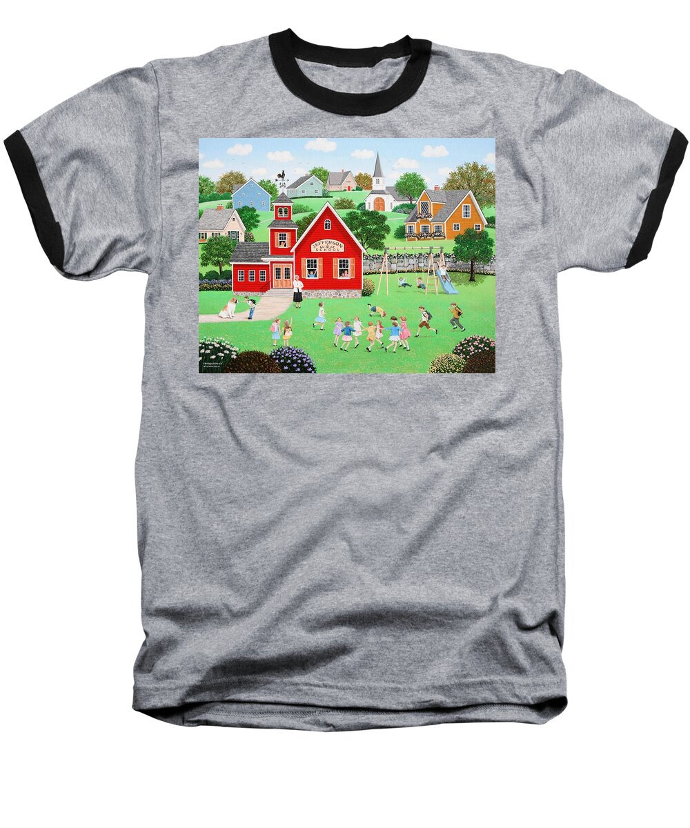 Landscape Baseball T-Shirt featuring the painting Friends Forever by Wilfrido Limvalencia