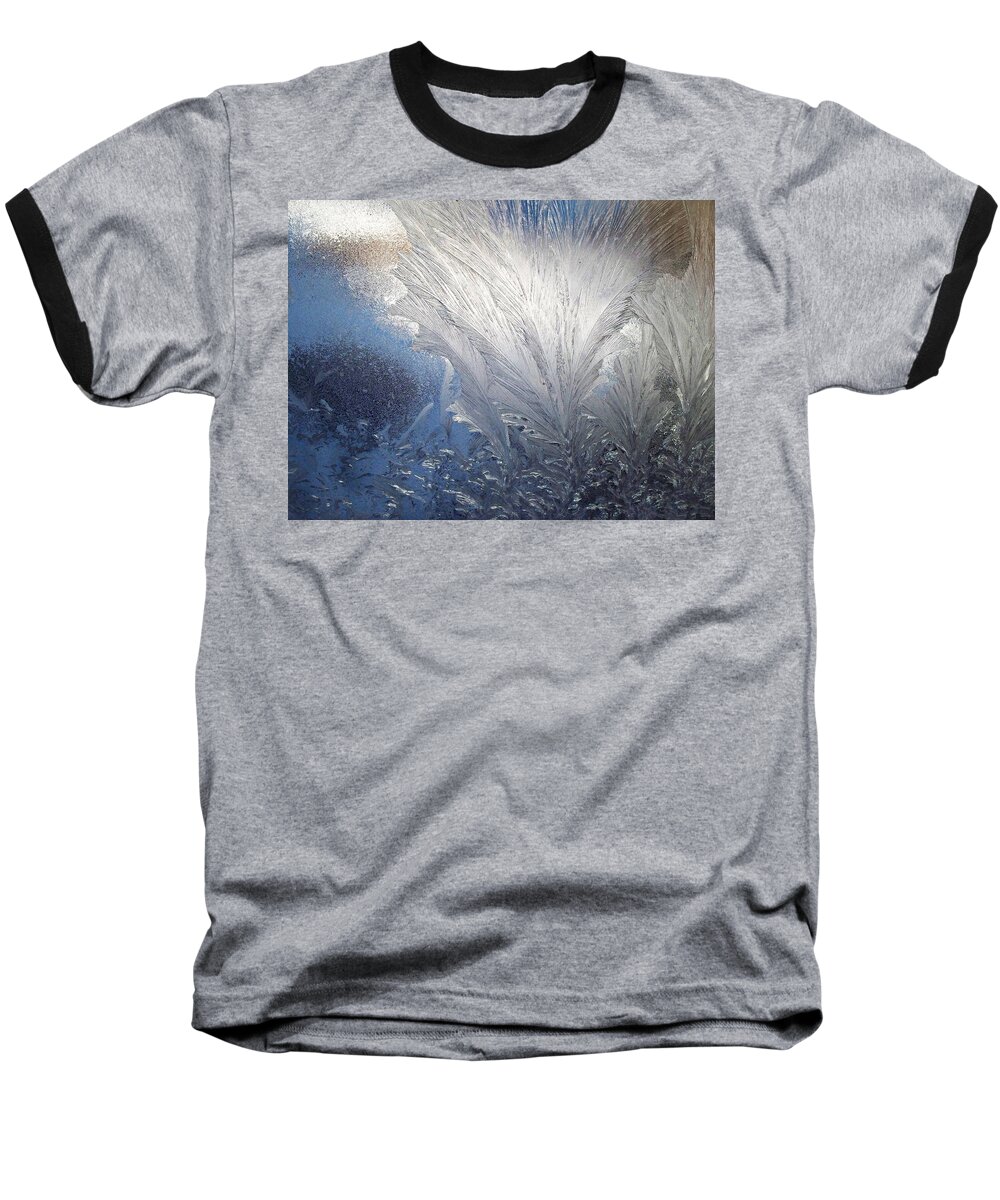 Frost Ferns Baseball T-Shirt featuring the photograph Frost Ferns by Joy Nichols