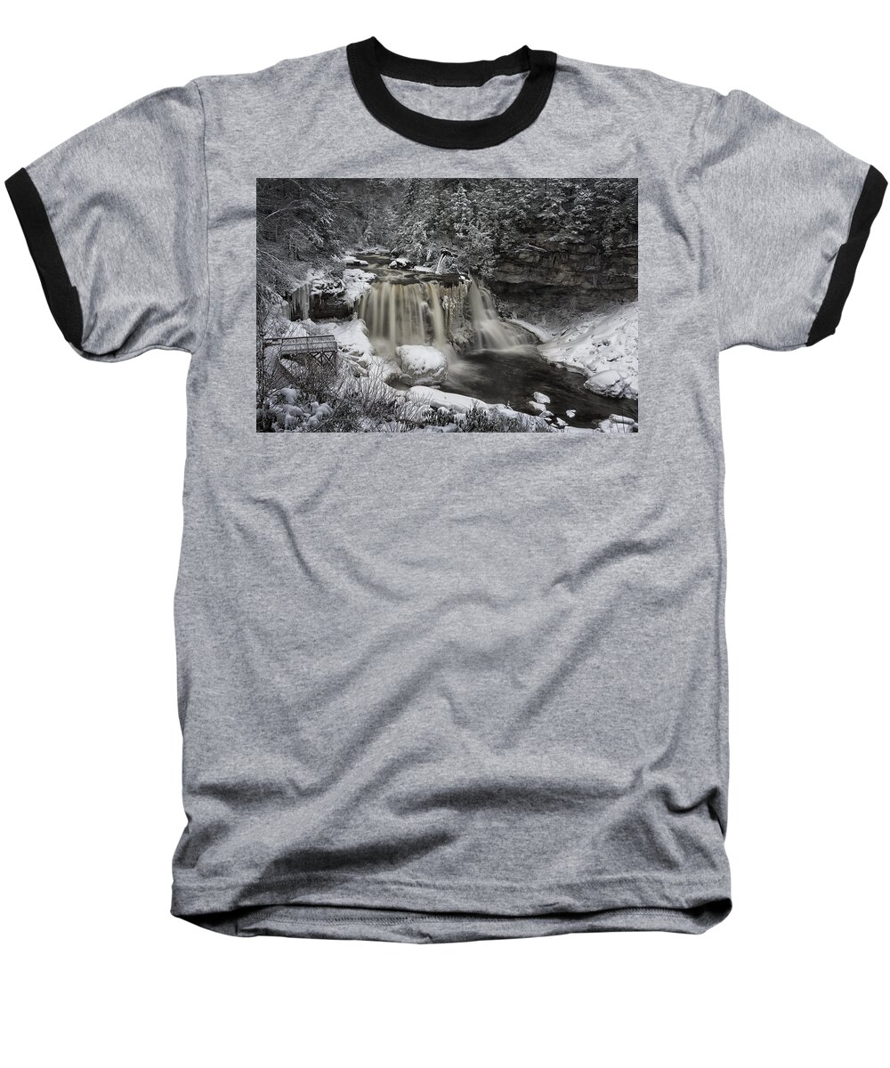 West Baseball T-Shirt featuring the photograph Frozen Blackwater by Robert Fawcett