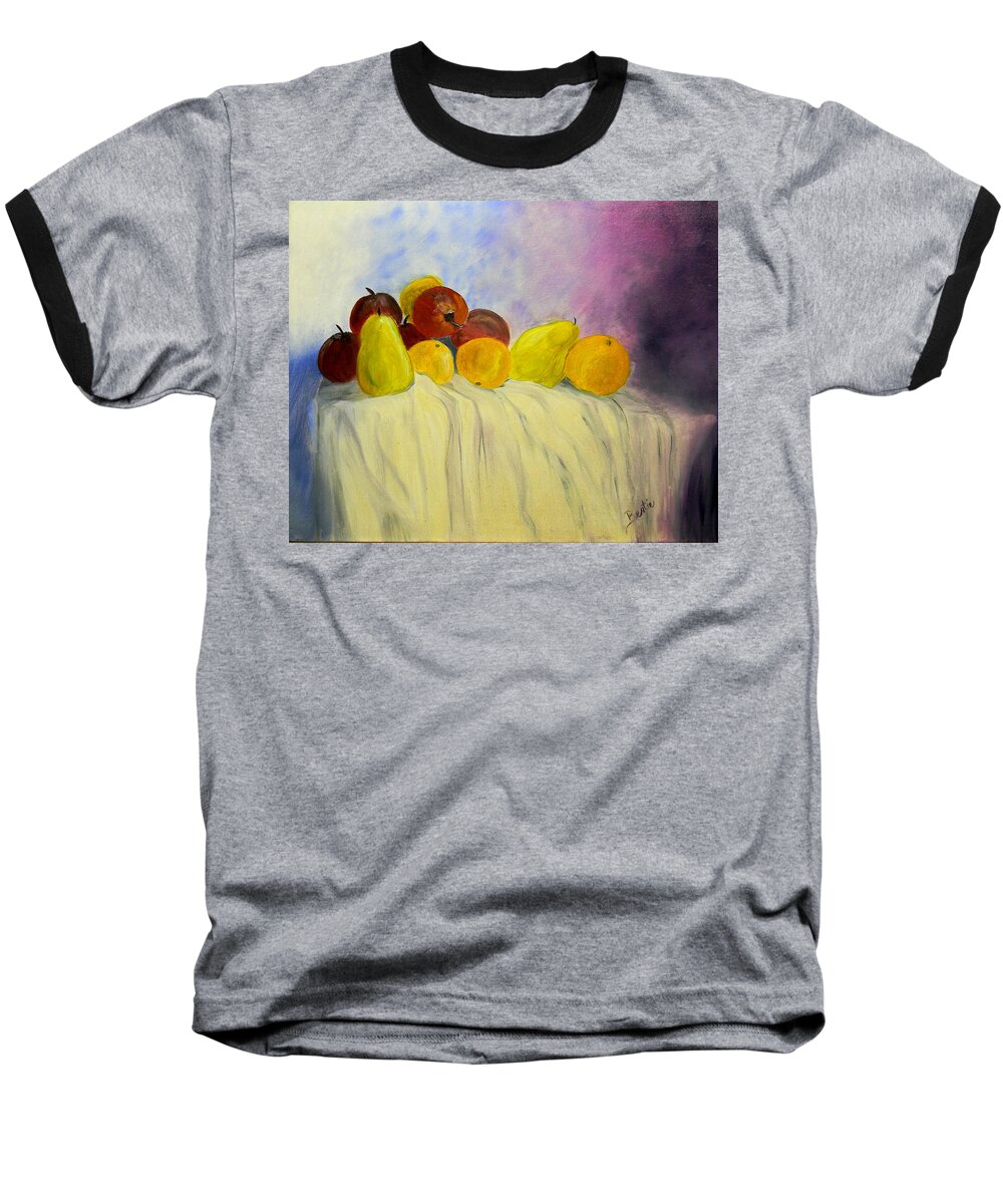 Fruit Baseball T-Shirt featuring the painting Fruit by Bertie Edwards