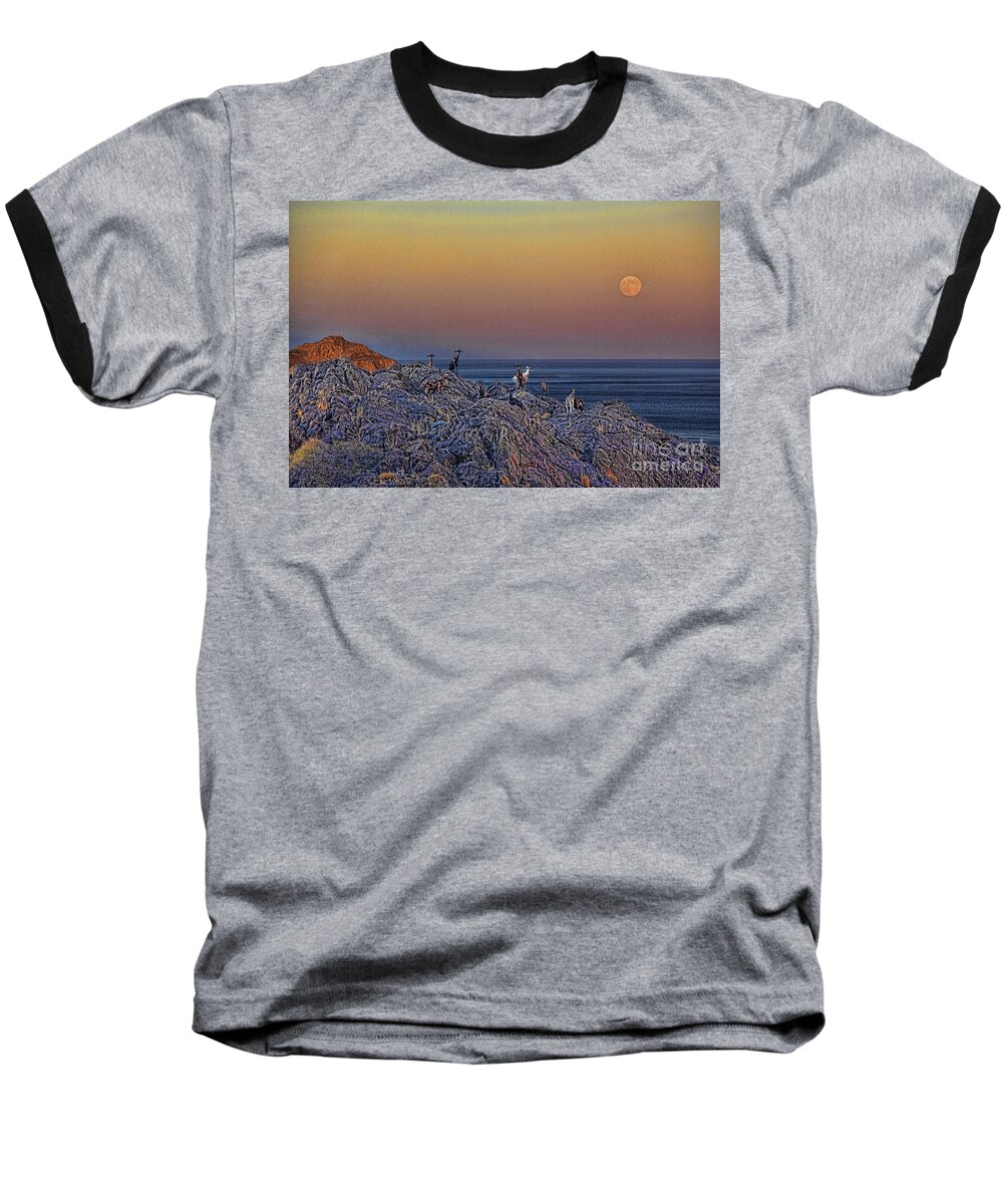 Crete Baseball T-Shirt featuring the photograph Full moon gathering of Capricorn by Casper Cammeraat