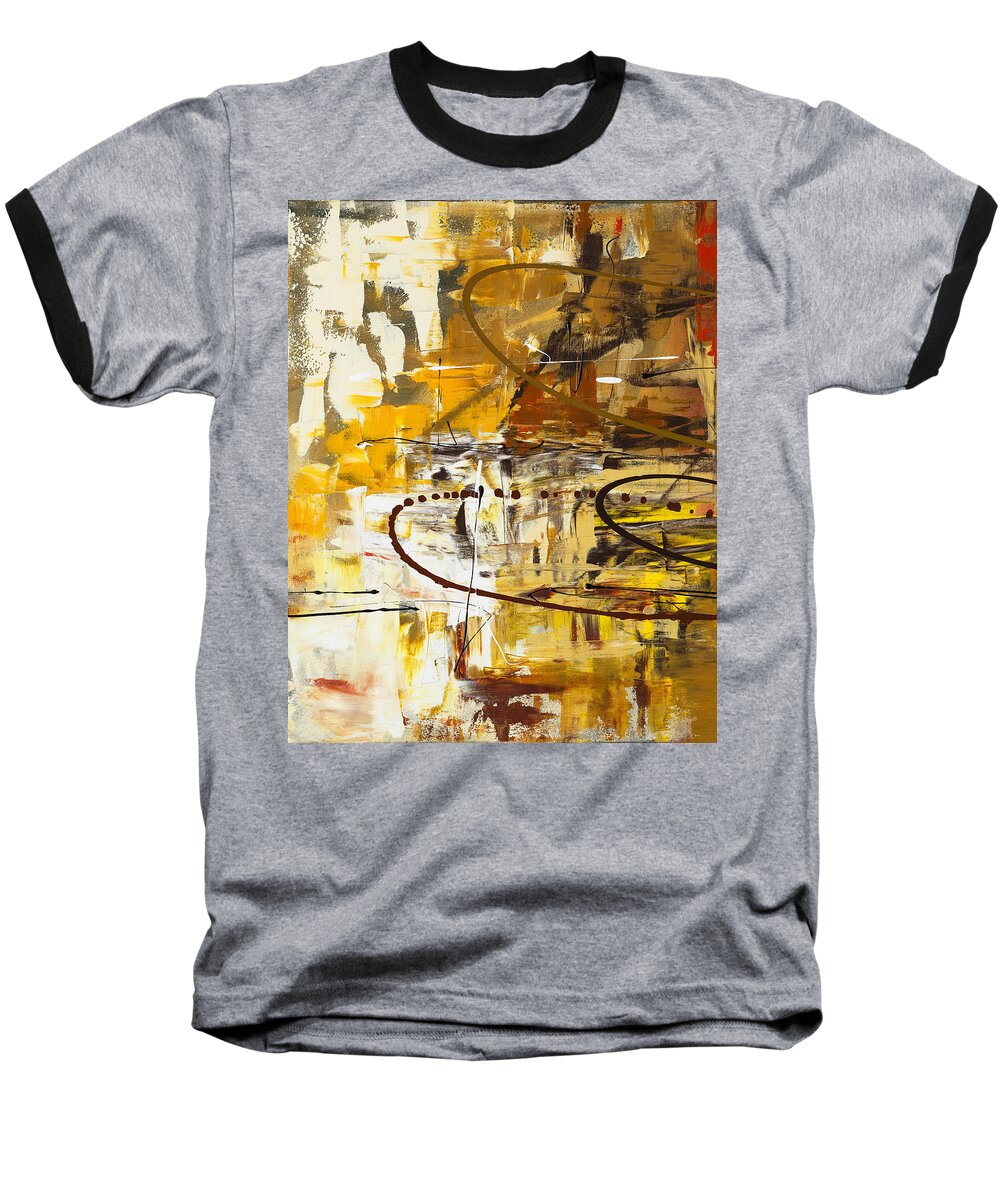Abstract Art Baseball T-Shirt featuring the painting Funtastic 1 by Carmen Guedez