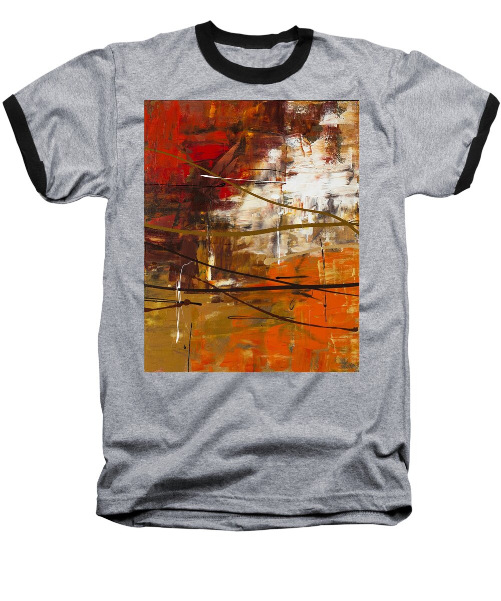 Abstract Art Baseball T-Shirt featuring the painting Funtastic 2 by Carmen Guedez