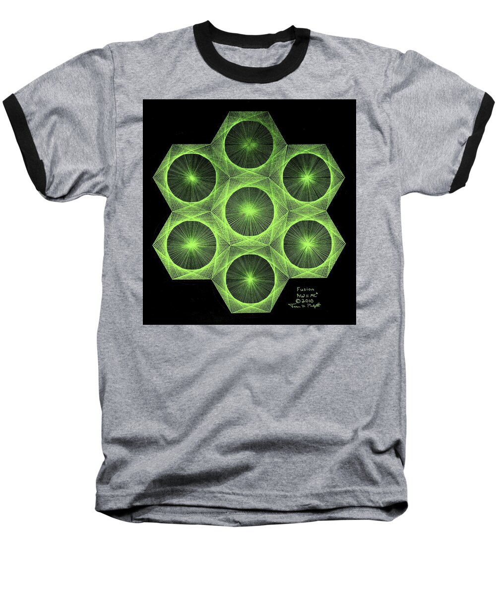 Jason Baseball T-Shirt featuring the drawing Fusion by Jason Padgett