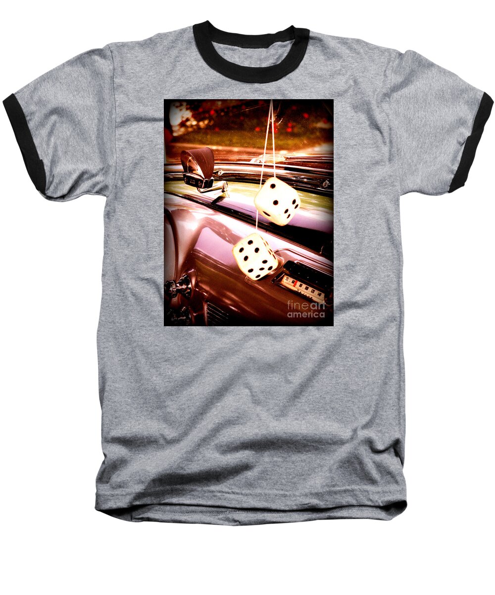 Dice Baseball T-Shirt featuring the digital art Fuzzy Dice by Valerie Reeves