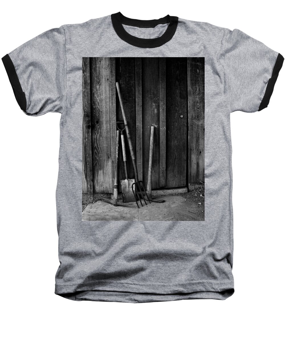 Black And White Baseball T-Shirt featuring the photograph Gapo's Tools by Guillermo Rodriguez