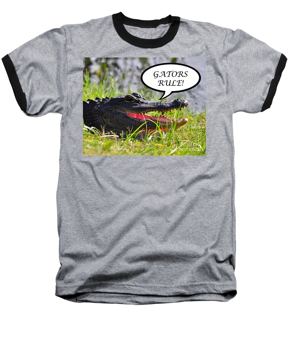 Gators Rule Baseball T-Shirt featuring the photograph GATORS RULE Greeting Card by Al Powell Photography USA