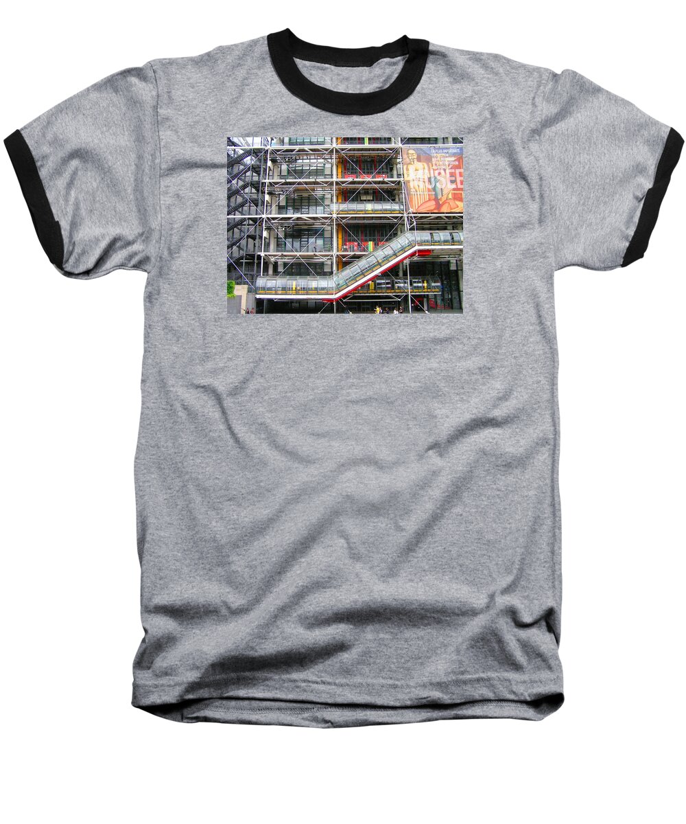 Georges Pompidou Contemporary Arts Centre Baseball T-Shirt featuring the photograph Georges Pompidou Centre by Oleg Zavarzin