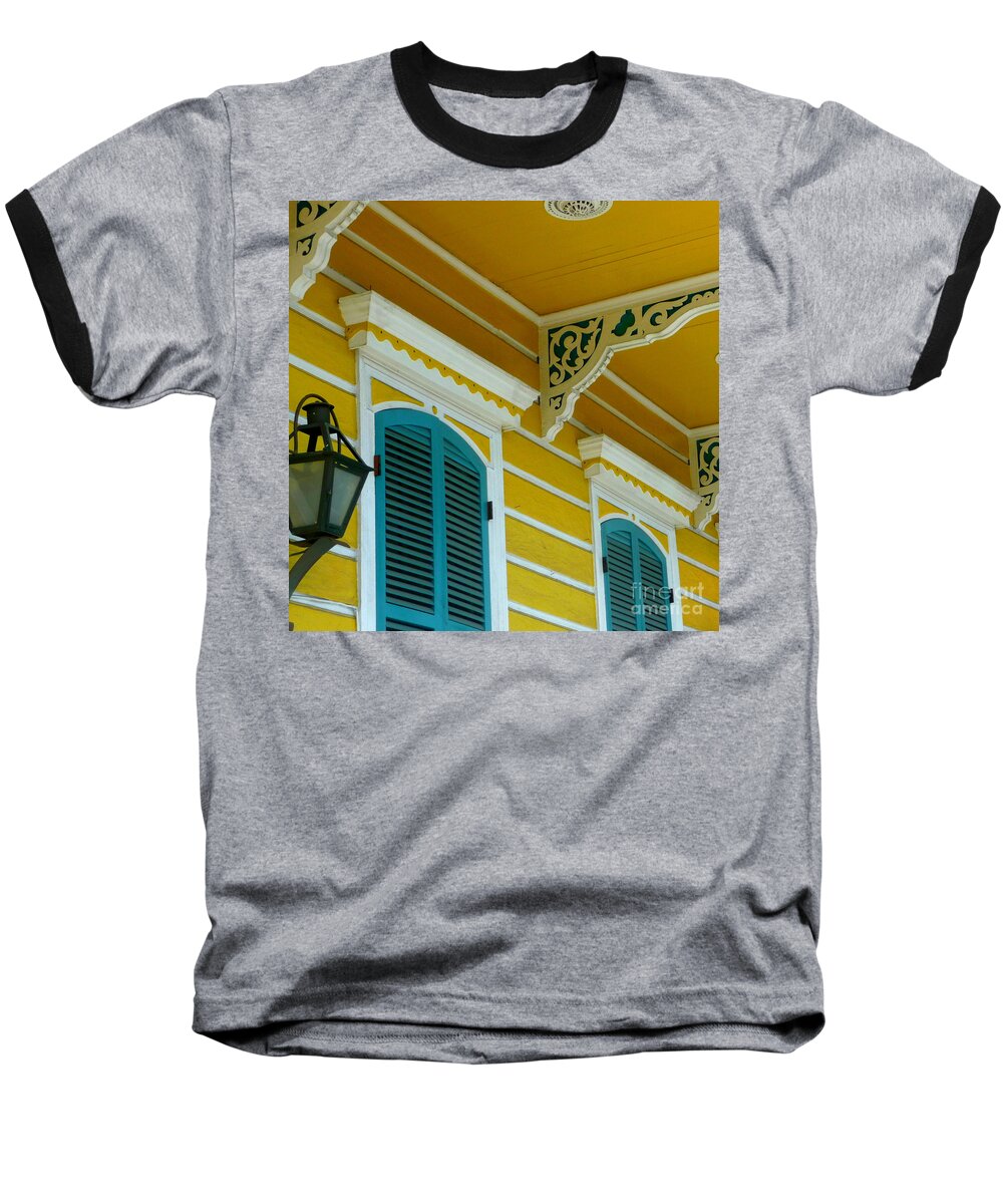 Yellow Baseball T-Shirt featuring the photograph Gingerbread with Yellow and Turquoise by Valerie Reeves