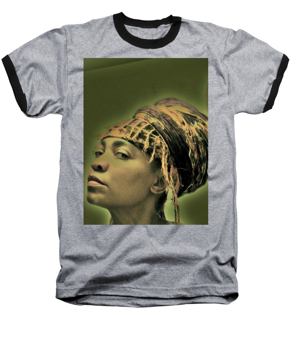 Girl In Gele Baseball T-Shirt featuring the photograph Girl in Gele by Cleaster Cotton