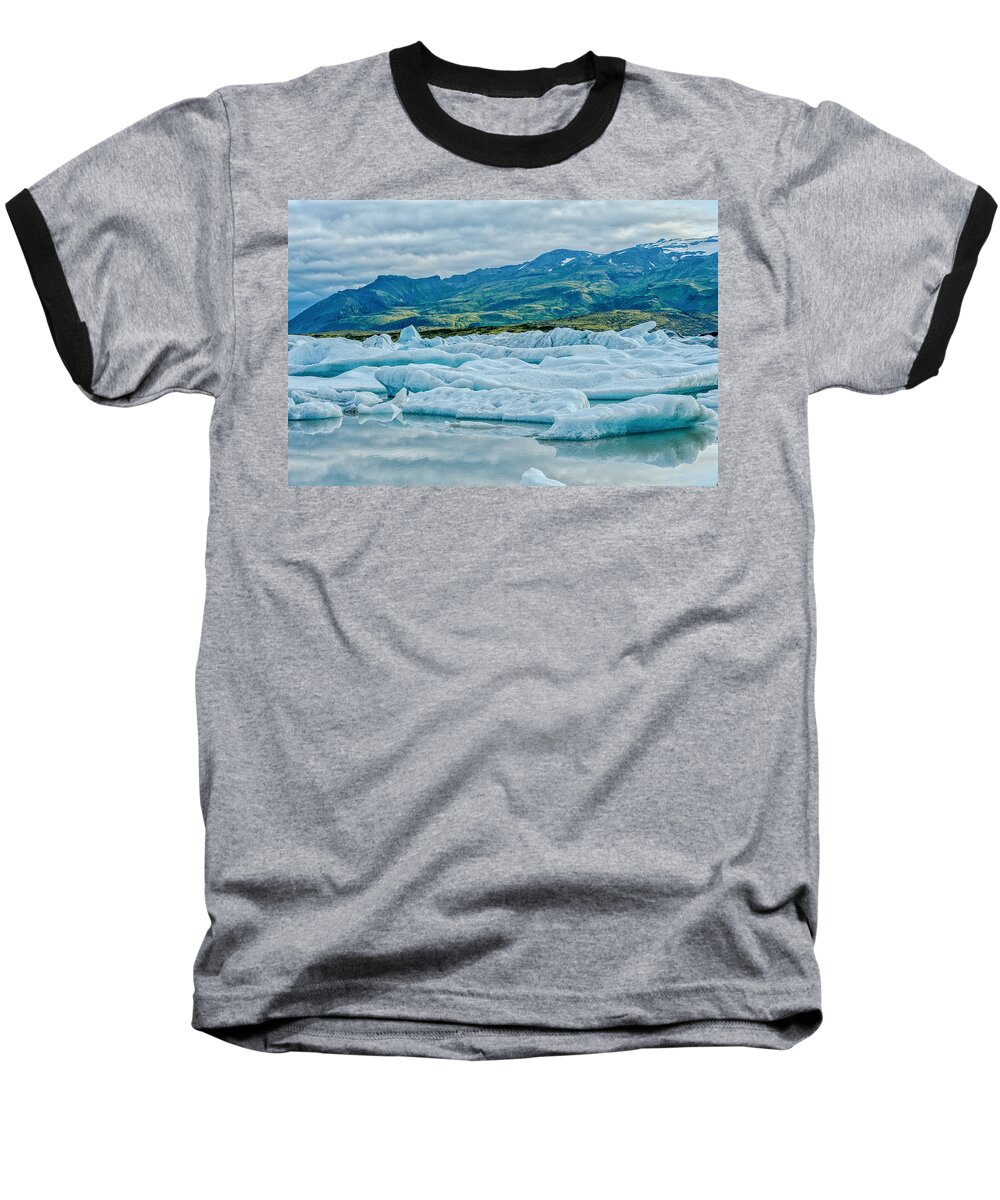 Glacier Lagoon Iceland Baseball T-Shirt featuring the photograph Glacier Lagoon by Greg Wyatt