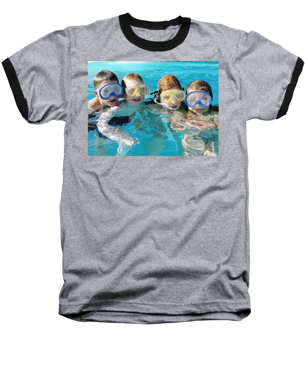 Pool Baseball T-Shirt featuring the photograph Goggle Eyed Quartet by David Nicholls