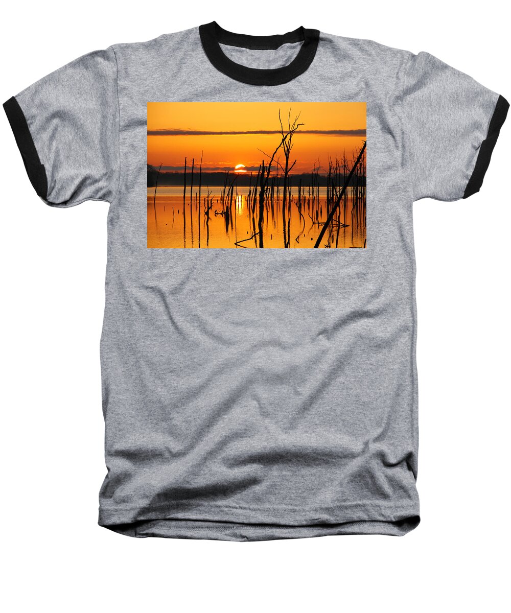 Sunrise Baseball T-Shirt featuring the photograph Golden Sunrise by Roger Becker
