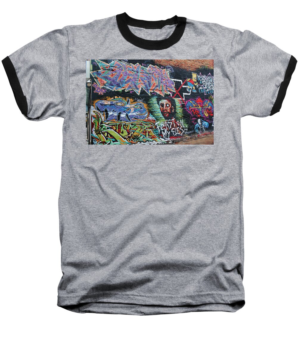 Graffiti Baseball T-Shirt featuring the photograph Graffiti Series 01 by Carlos Diaz