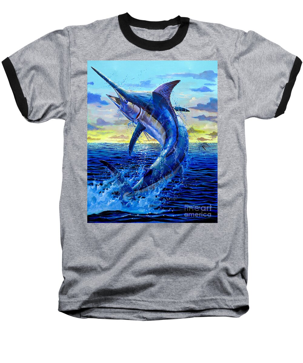 Marlin Baseball T-Shirt featuring the painting Grander Off007 by Carey Chen