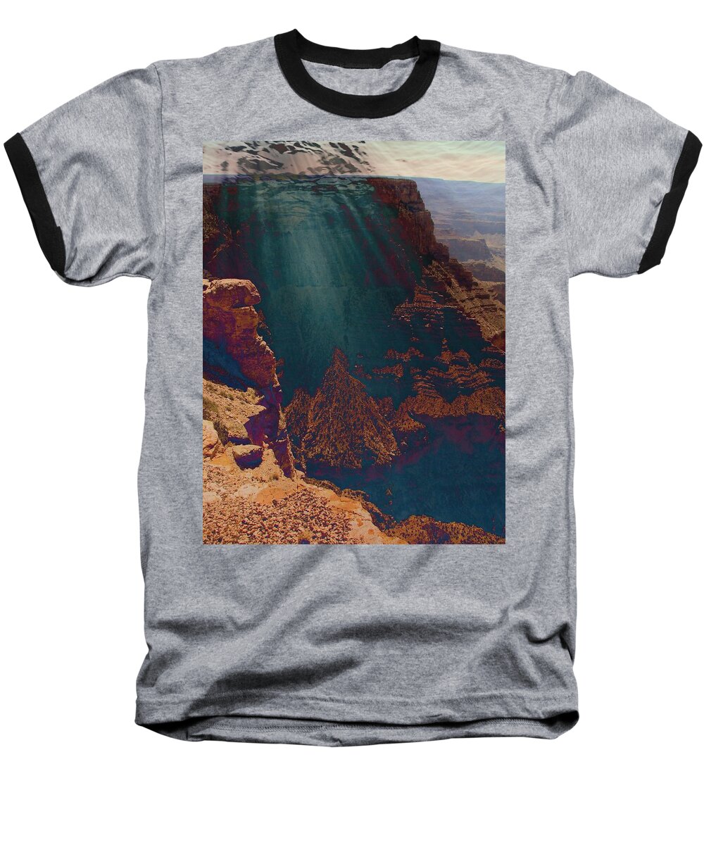 Grand Canyon Baseball T-Shirt featuring the photograph Grandistortion by Carol Oufnac Mahan