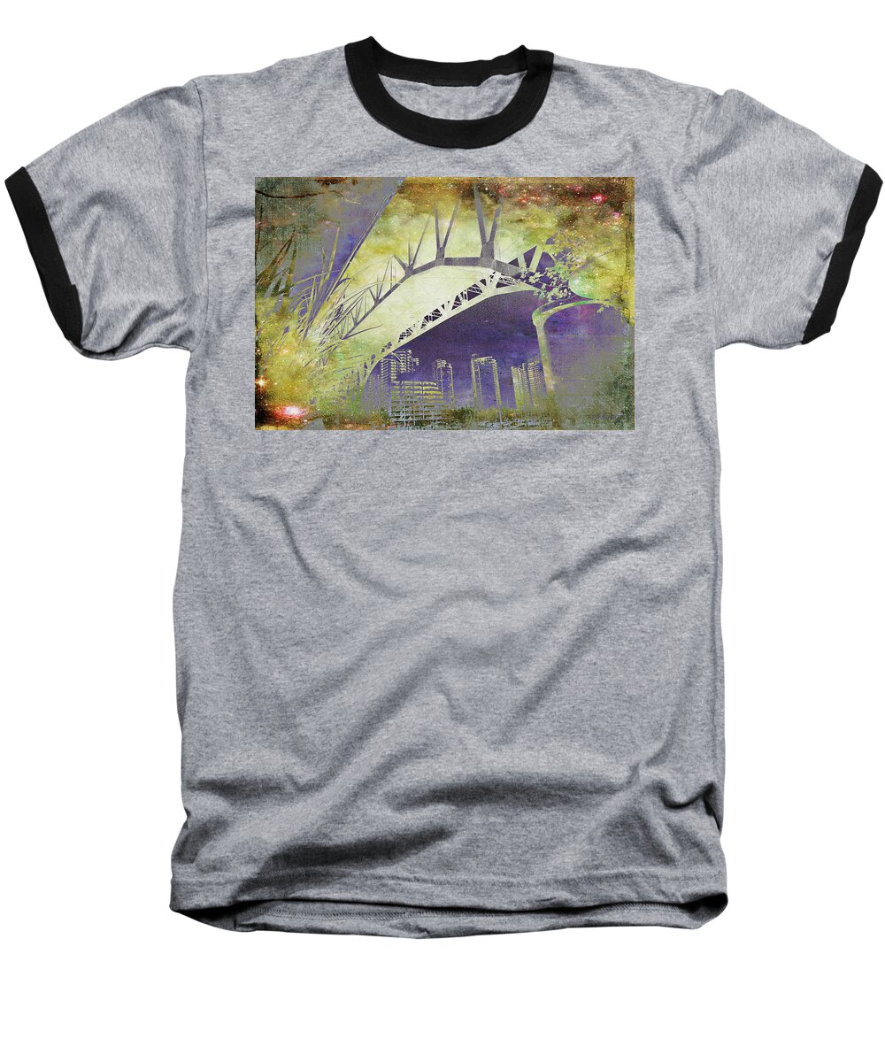 Bridge Baseball T-Shirt featuring the photograph Granville Street Bridge - Inside Out by Kathy Bassett