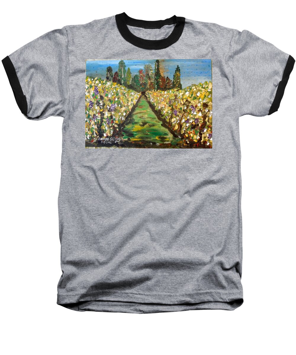 Oil Baseball T-Shirt featuring the painting Grapes of Tuscany by Randolph Gatling