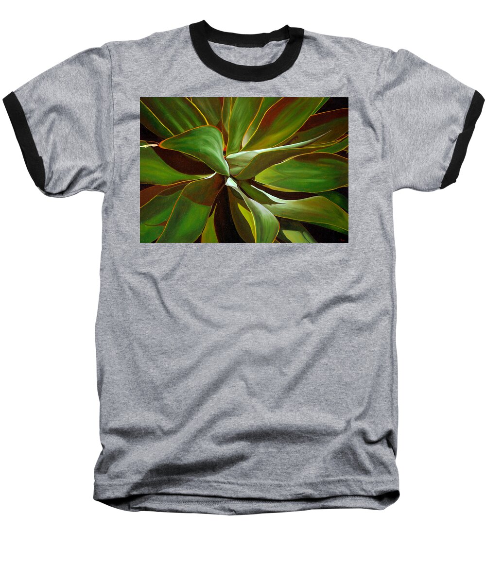 Plant Baseball T-Shirt featuring the painting Green by Thu Nguyen
