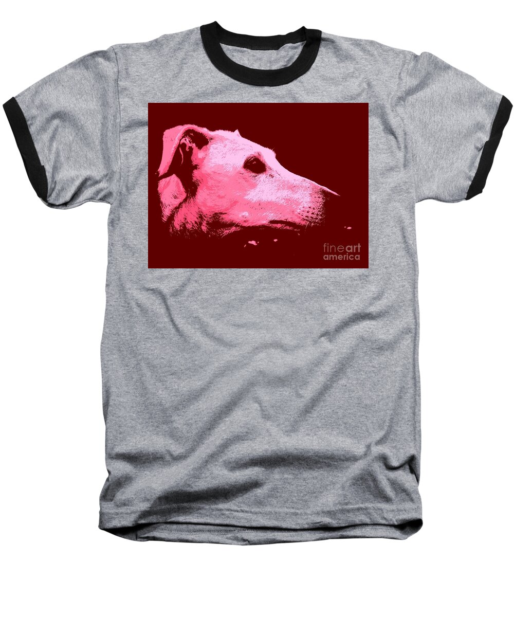 Dog Baseball T-Shirt featuring the photograph Greyhound profile by Clare Bevan