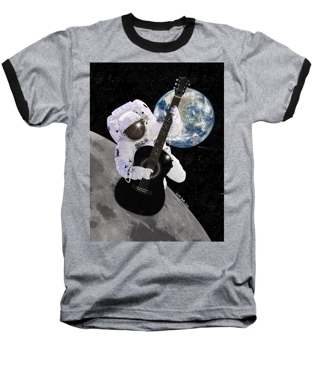 Astronaut Baseball T-Shirt featuring the digital art Ground Control to Major Tom by Nikki Marie Smith