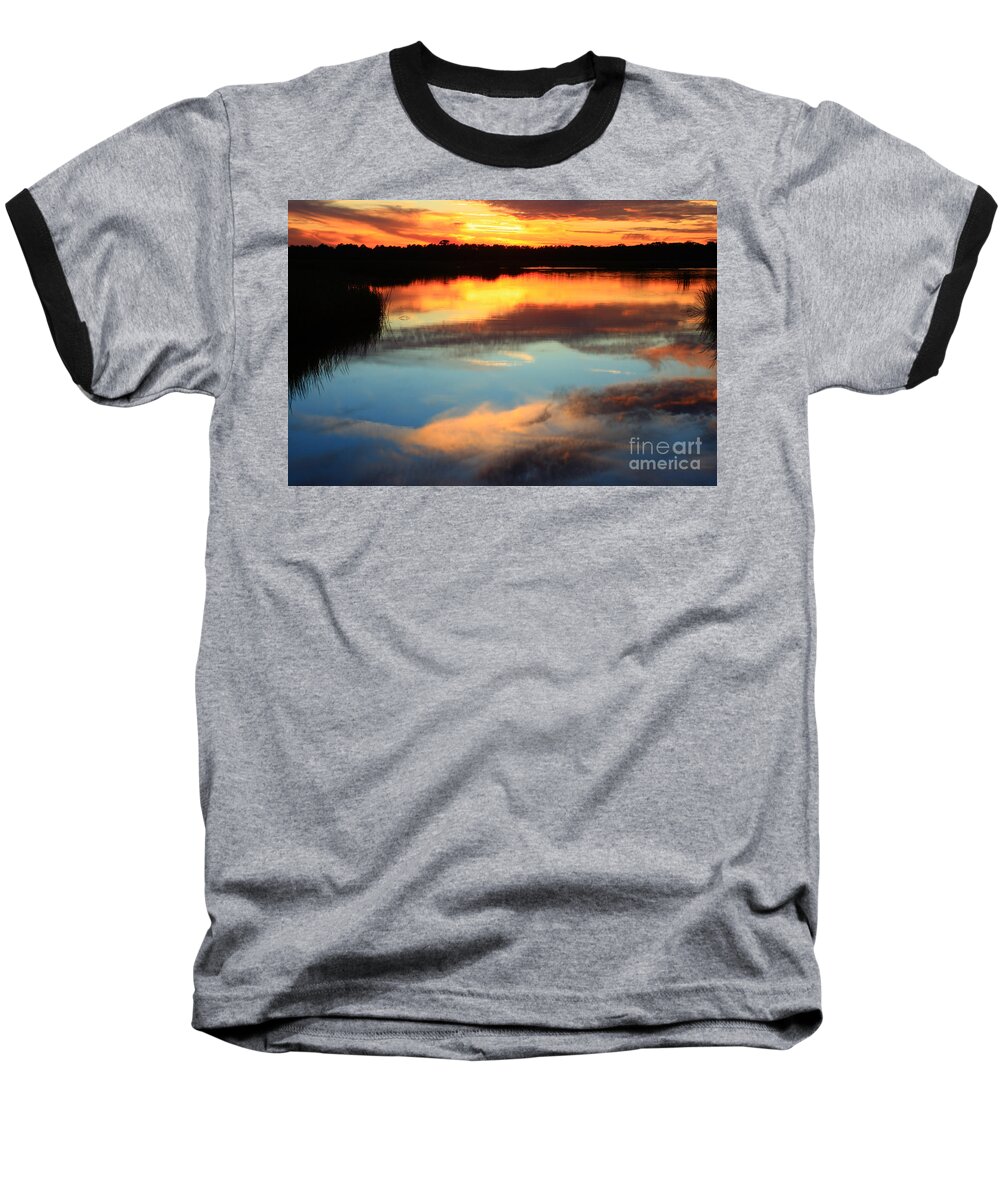 Landscapes Baseball T-Shirt featuring the photograph Guana River Sunset by John F Tsumas